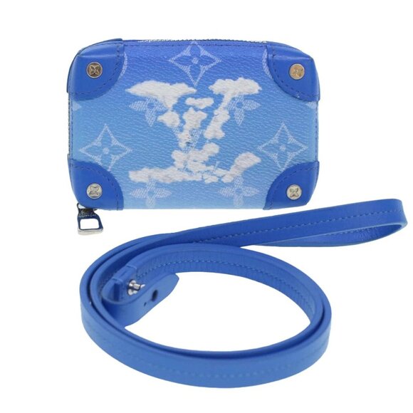 LOUIS VUITTON Monogram Clouds Soft Trunk Necklace Pouch Blue - Picture 1 of 16